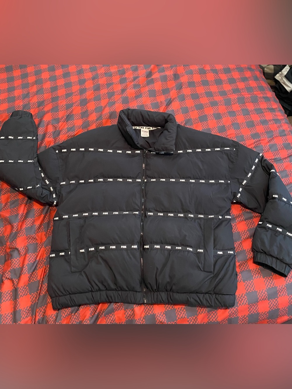 PINK Victoria's Secret Black Puffer Jacket